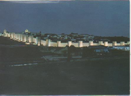 Postal E05745: Vista nocturna.Avila <acordeón>