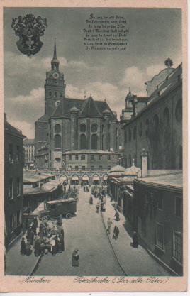 Postal E05630: MÜCHEN, Peterskirche.<,,,Der alte Peter">