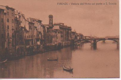 Postal E05650: FIRENZE-Veduta dell'Arno col ponte a S.Trinità