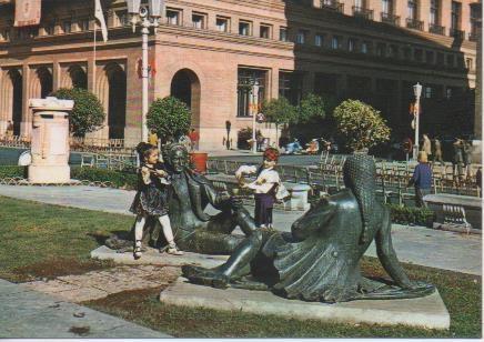 Postal E06009: Monumento Majas de Goya. Zaragoza