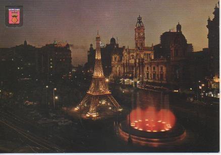 Postal E06117: Plaza del Caudillo en Fallas. Valencia