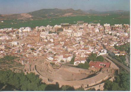 Postal E06083: Teatro Romao y visgta parcial del pueblo-Sagunto. Valencia