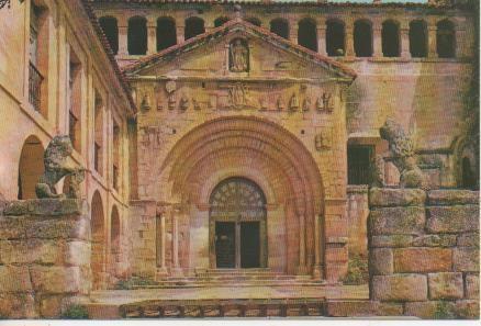 Postal E05922: Colegiata. Portada principal-Santillana.Cantabria
