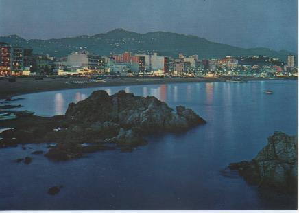Postal E05992: Anochecer en Lloret de Mar. Costa Brava