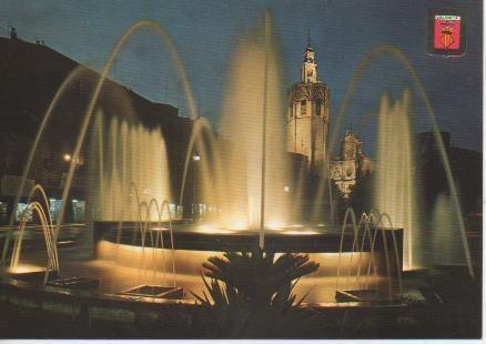 Postal E05964: Plaza de la Reina. Fuente y Miguelete. Valencia