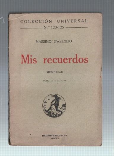 Coleccion Universal numero 123-125: Mis recuerdos, tomo III