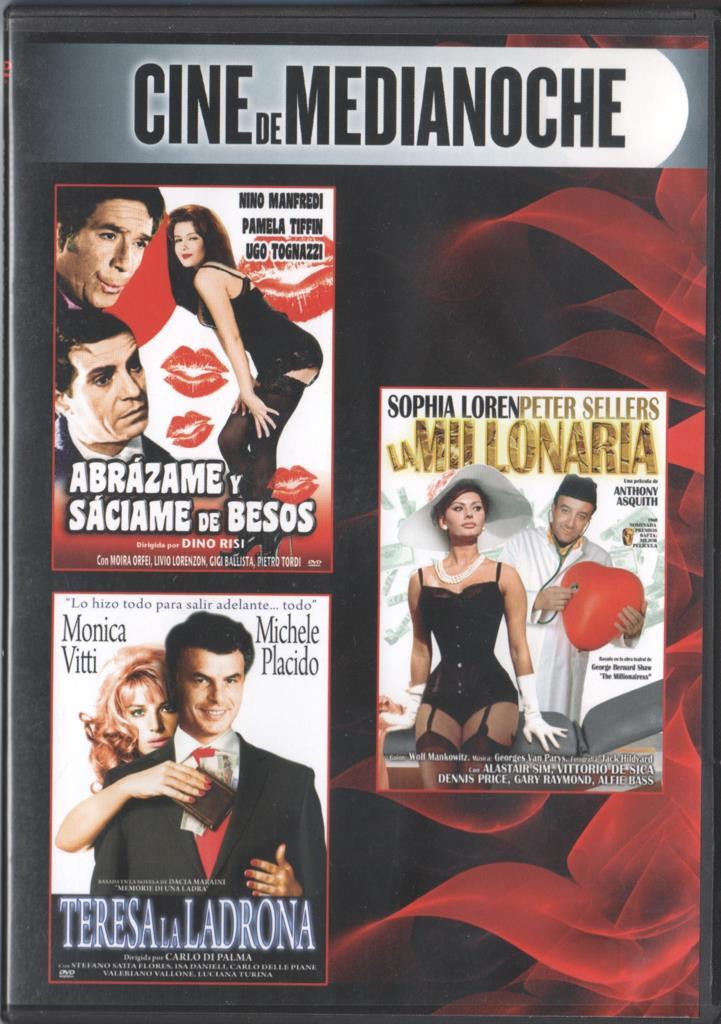 DVD: Abrazame y saciame de besos / Teresa la ladrona / La millonaria. Cine de Medianoche