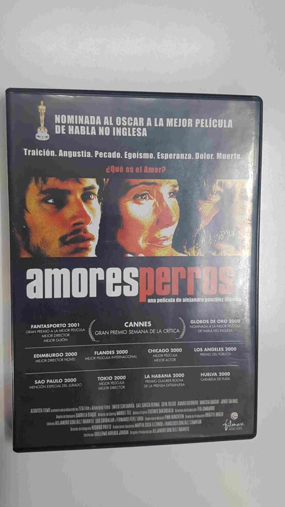 DVD pelicula: Amores perros. Dirigida y producida por Alejandor Gonzalez Iñarritu