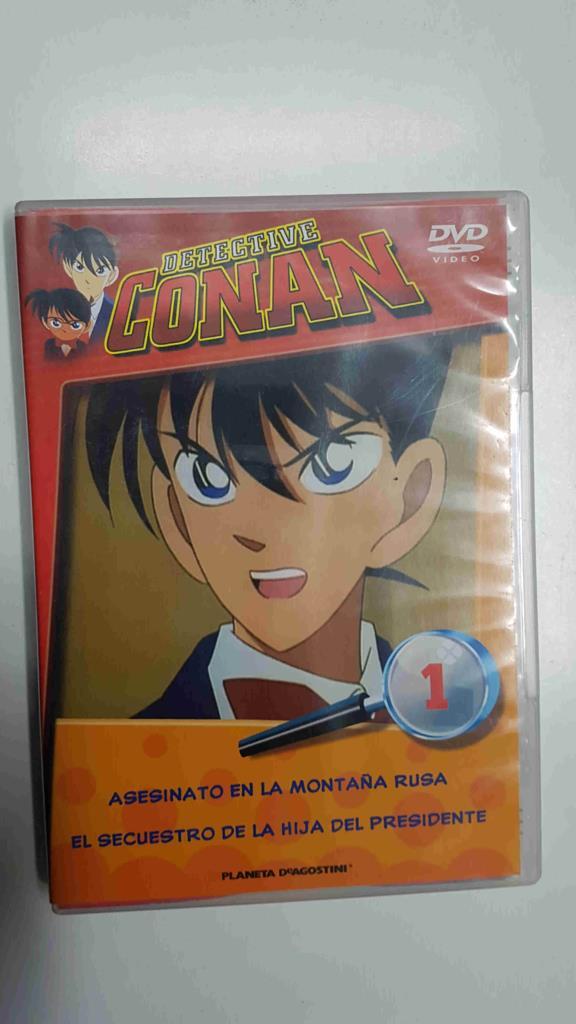 DVD: Detective Conan num 1 - Asesinato en la montaña rusa - El secuestro de la hija del presidente. Incluye un poster en el interior (tiene varios desperfectos)