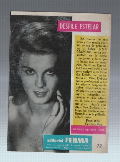 Sendas Salvajes numero 72:  Veinte Muescastrasera foto ficha de Ann Margret