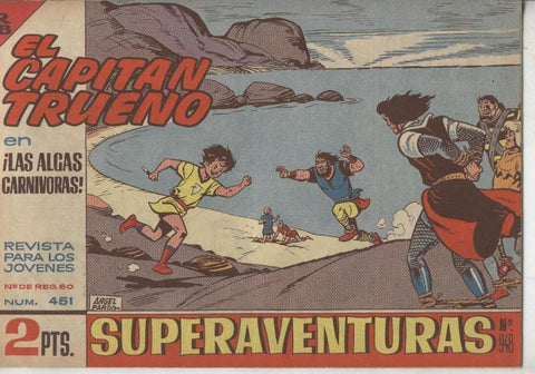 El Capitan Trueno original numero 451: las algas carnivoras (numerado 2 en trasera)
