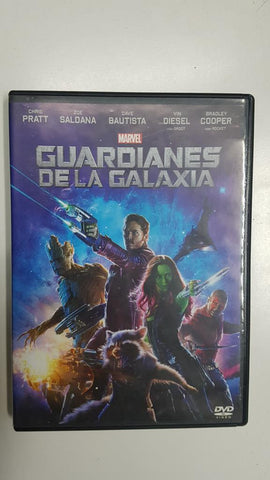 DVD pelicula Marvel: Guardianes de la galaxia. Reparto: Chris Pratt, Zoe Saldana, Dave Bautista entre otros.