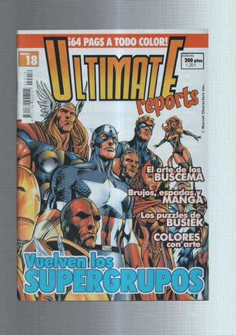 Ultimate report volumen 2 numero 18: Los puzzles de Busiek-Brujos,espadas y manga