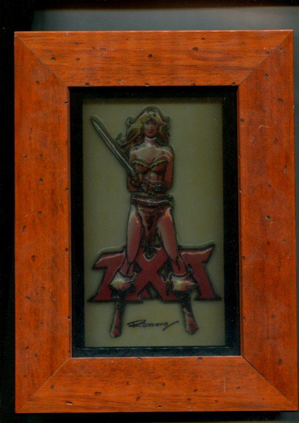 Montaje de Axa de Badia Romero en relieve realizado en 1990,  medida 12 x 19 cm 