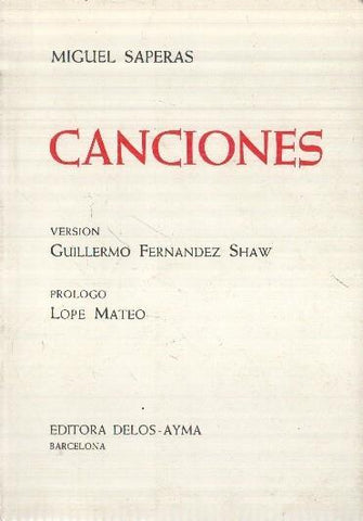 Miguel Saperas: Canciones