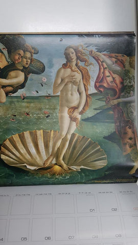 Calendario / Kalender / Calendrier / Calendar: 2011 : Italian art (arte italiano) - lamina 04, S. Boticelli - Allegory of Spring / La Primavera