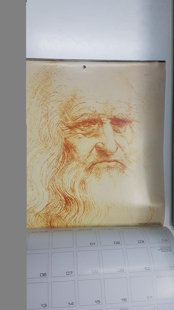 Calendario / Kalender / Calendrier / Calendar: 2011 : Italian art (arte italiano) - lamina 09, Leonardo da Vinci - Self portrait