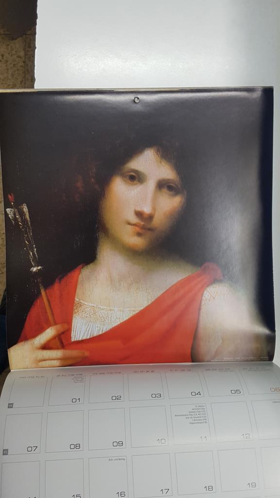 Calendario / Kalender / Calendrier / Calendar: 2011 : Italian art (arte italiano) - lamina 11, Giorgione - Youth with ArrowEros
