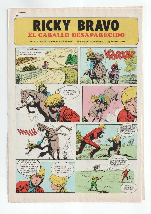 Ricky Bravo: el caballo desaparecido (Giovannini,  8 paginas) (garabato en algun dibujo)