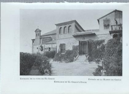 Lamina de la casa del Greco: Portada de los jardines y Entrada de la casa