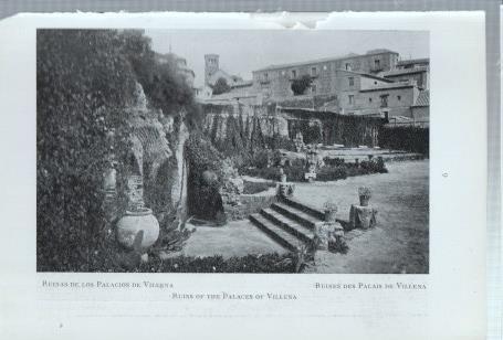 Lamina de la casa del Greco: Jardines bajos y Ruina de los palacios de Villena