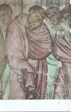 Lamina frescos yugoeslavos medievales numerada 23: Lamentacion de los apostoles