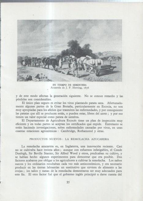 La Agricultura Inglesa: Lamina numerada  02: En tiempo de sementera, acuarela de Herring, 1856
