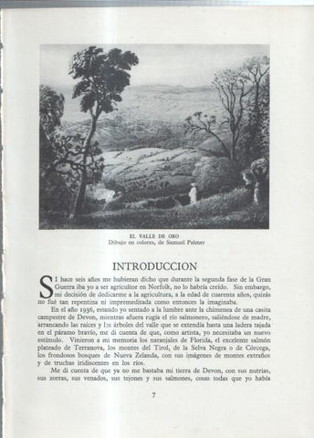 La Agricultura Inglesa: Lamina numerada 08: El valle de oro, dibujo de Samuel Palmer