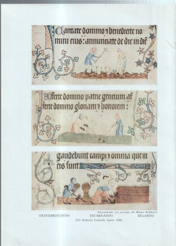 La Agricultura Inglesa: Lamina numerada 10: Arando, sembrando, rastrillando,segando,escardando, desterronando 