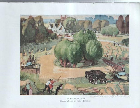 La Agricultura Inglesa: Lamina numerada 12: La recoleccion, La cerda negra, el buey colorado