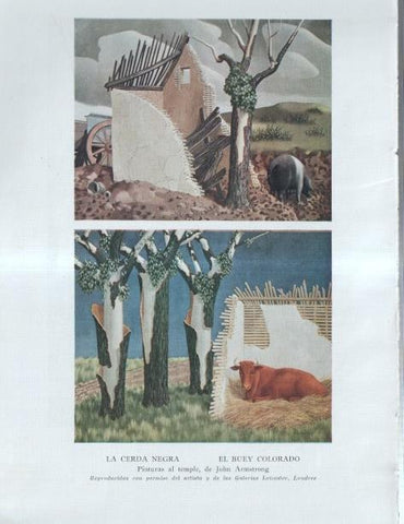 La Agricultura Inglesa: Lamina numerada 12: La recoleccion, La cerda negra, el buey colorado