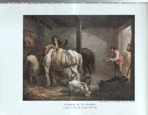 La Agricultura Inglesa: Lamina numerada 14: Interior de un establo, Cerda de raza mejorada