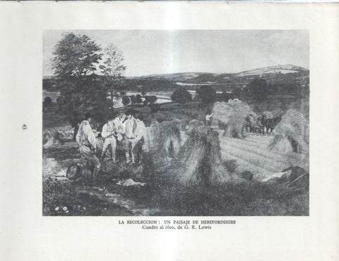 La Agricultura Inglesa: Lamina numerada 16: La recoleccion, cuadro de G.R.Lewis