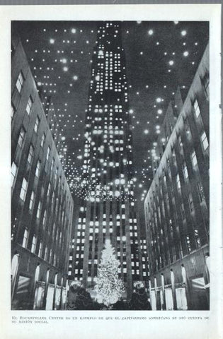 Los Estados Unidos: Lamina numerada 38: Rockefeller Center y Actividad universitaria