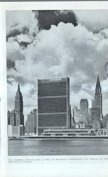 Los Estados Unidos: Lamina numerada 39: Wall Street y edificio de la ONU