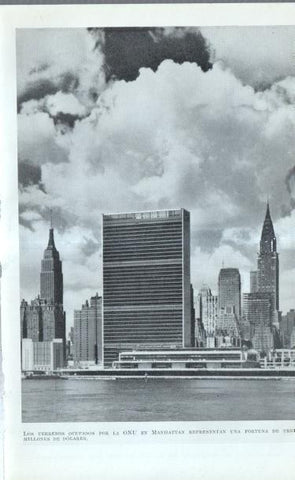 Los Estados Unidos: Lamina numerada 39: Wall Street y edificio de la ONU