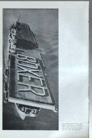 Los Estados Unidos: Lamina numerada 48: Portaaviones Boxer y Desfile militar 