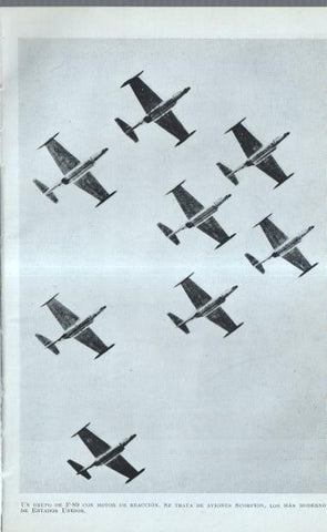 Los Estados Unidos: Lamina numerada 49: Aviones F-89 y Mac Arthur y Kidgway
