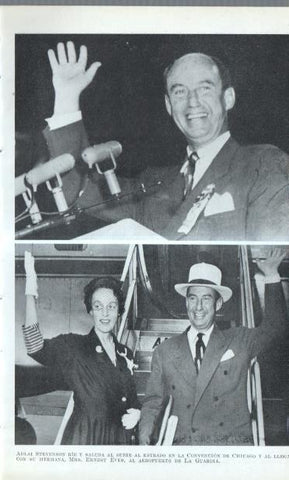 Los Estados Unidos: Lamina numerada 55 Adlai Stevenson e imagen conveciones 