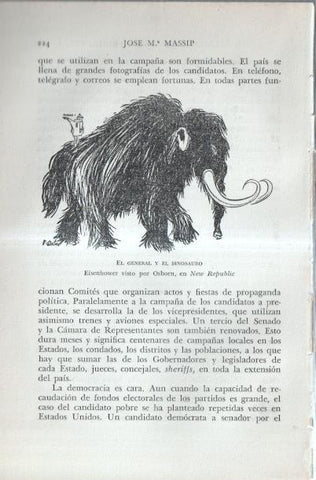Los Estados Unidos: Lamina numerada 60: caricatura campaña Eisenhower 