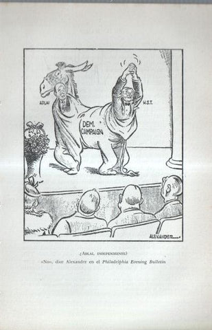 Los Estados Unidos: Lamina numerada 62: caricatura campaña Adlai independiente