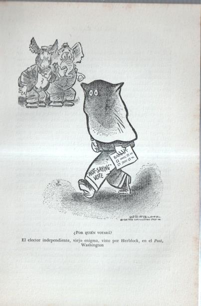 Los Estados Unidos: Lamina numerada 66: caricatura campaña en el Post Washington