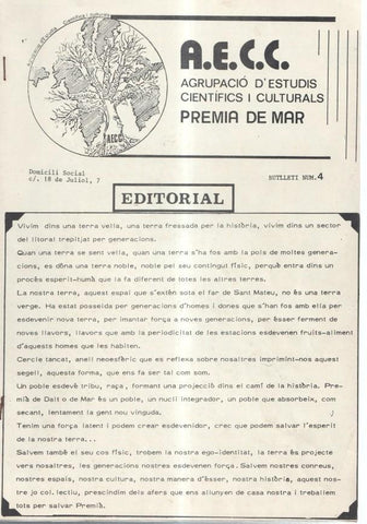 A.E.C.C. agrupacion d'estudis cientifics i culturals de premia de mar numero 5 (18.7.1977)
