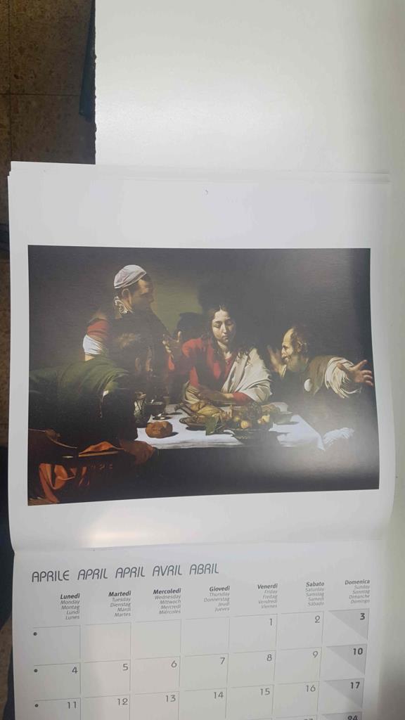 Calendario / Kalender / Calendrier / Calendar: 2011 : Caravaggio - lamina 04, Los discipulos de Emaus