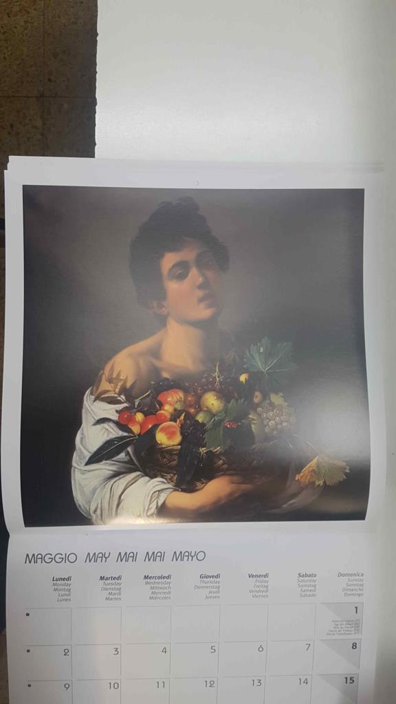 Calendario / Kalender / Calendrier / Calendar: 2011 : Caravaggio - lamina 05, Niño con un cesto de frutas