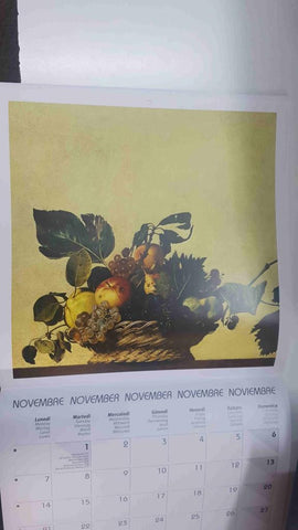 Calendario / Kalender / Calendrier / Calendar: 2011 : Caravaggio - lamina 11, Cesto con frutas
