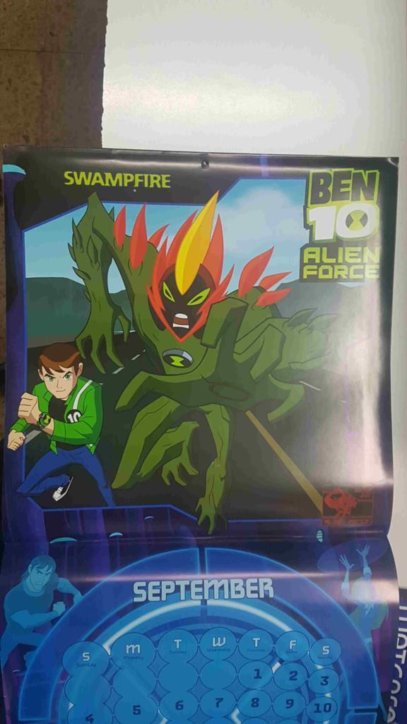 Calendario / Kalender / Calendrier / Calendar: 2011 : Ben 10 Alien Force - lamina 09, Swampfire