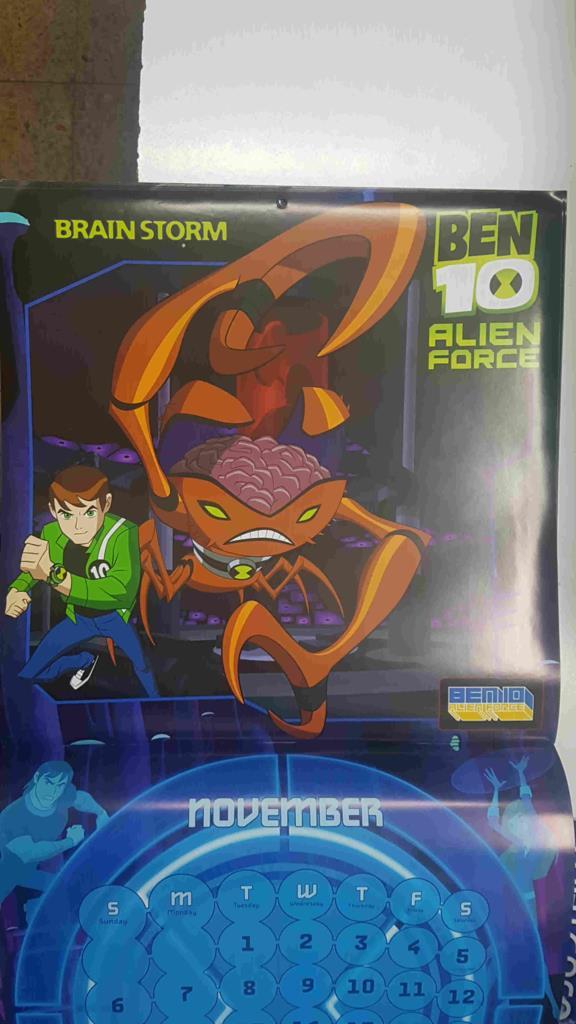 Calendario / Kalender / Calendrier / Calendar: 2011 : Ben 10 Alien Force - lamina 11, Brain Storm