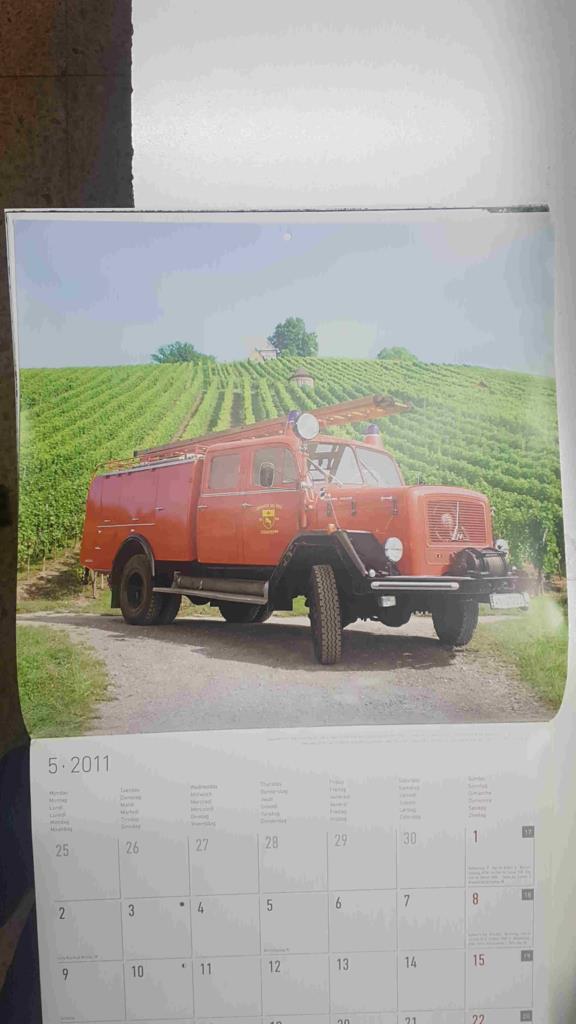Calendario / Kalender / Calendrier / Calendar: 2011 : Car firefighter (coches bombero) - lamina 05, Magirus F150D10 AWD