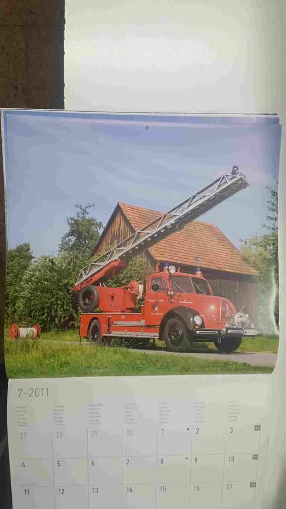 Calendario / Kalender / Calendrier / Calendar: 2011 : Car firefighter (coches bombero) - lamina 07, Magirus KHD Mercur 125